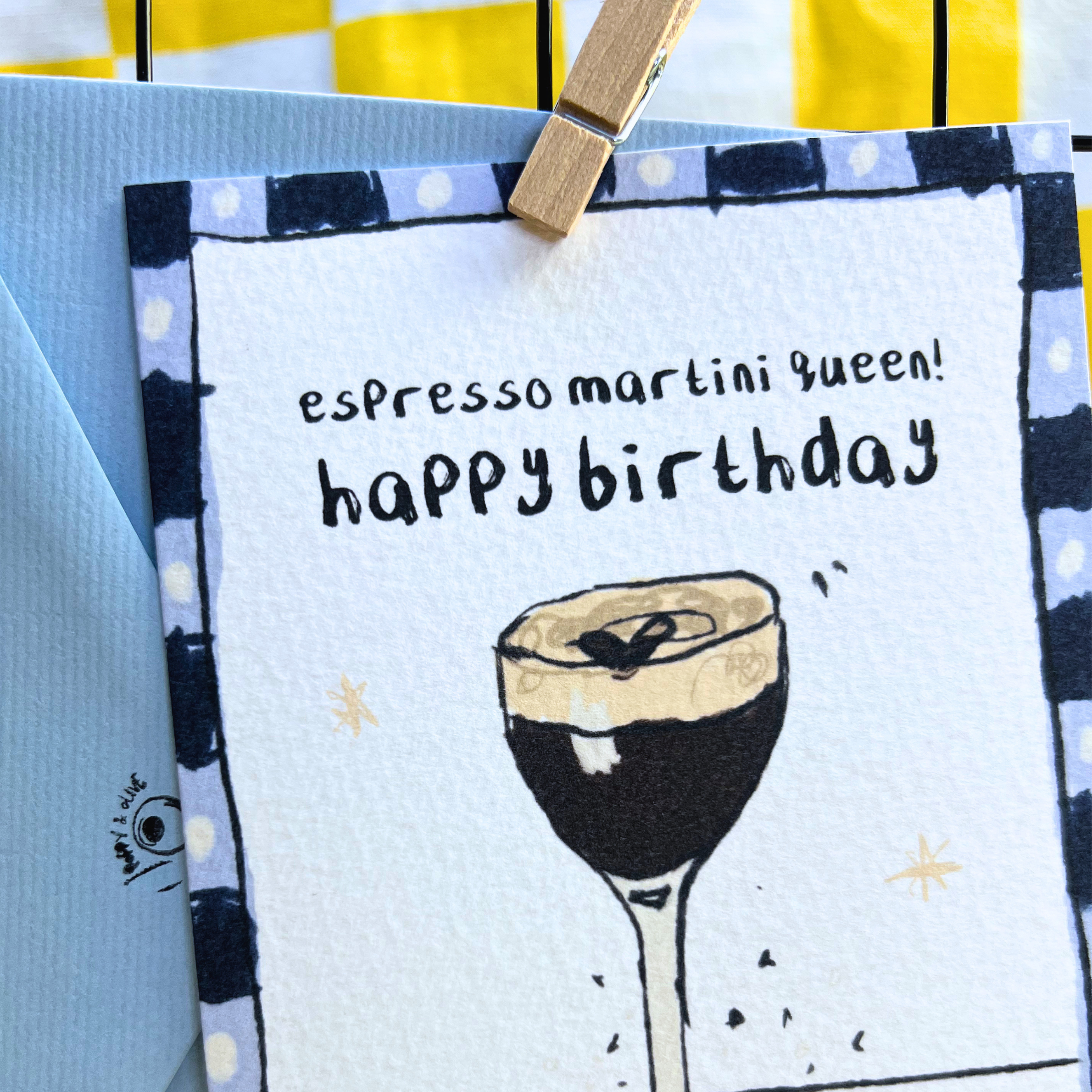 espresso martini birthday card