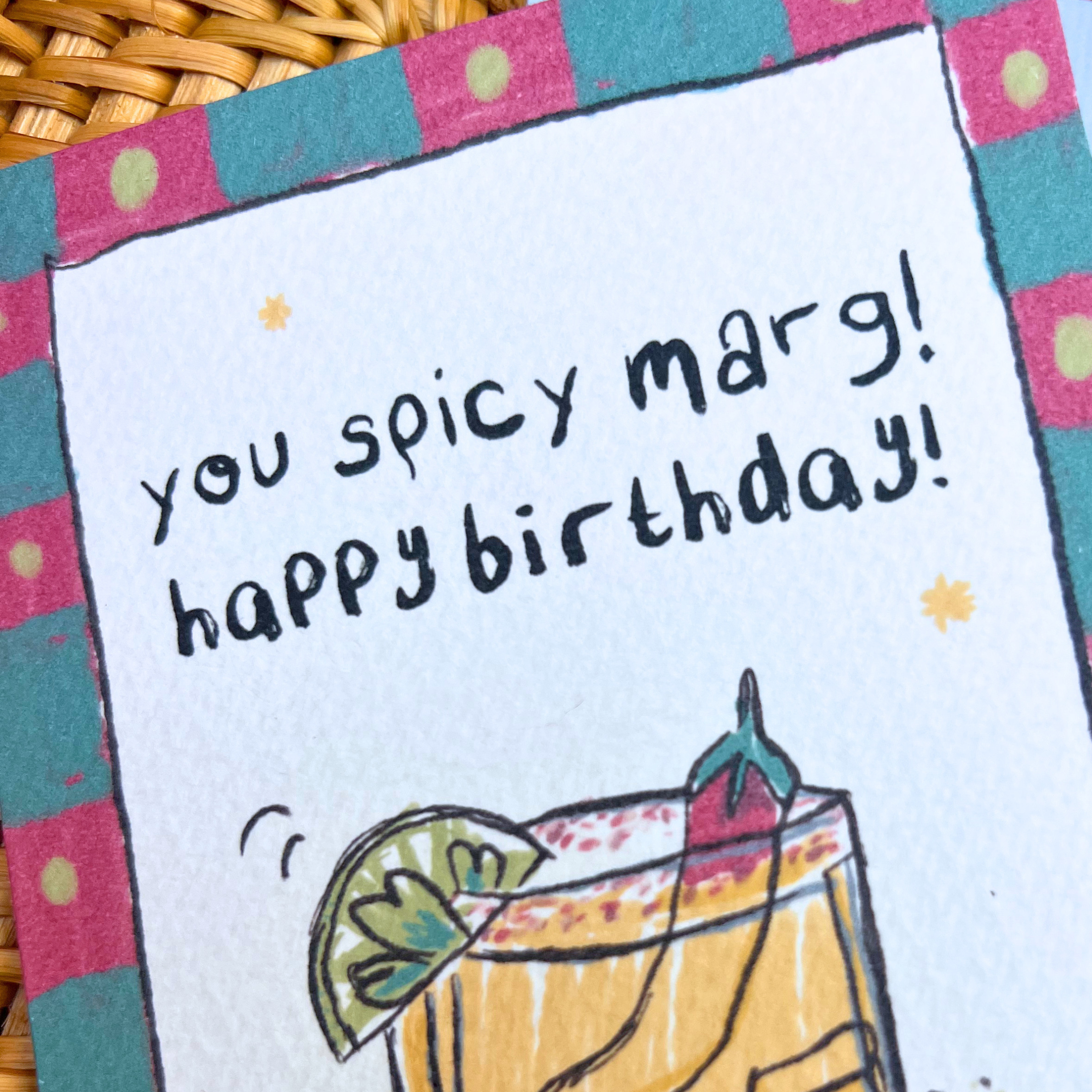 spicy margarita birthday card