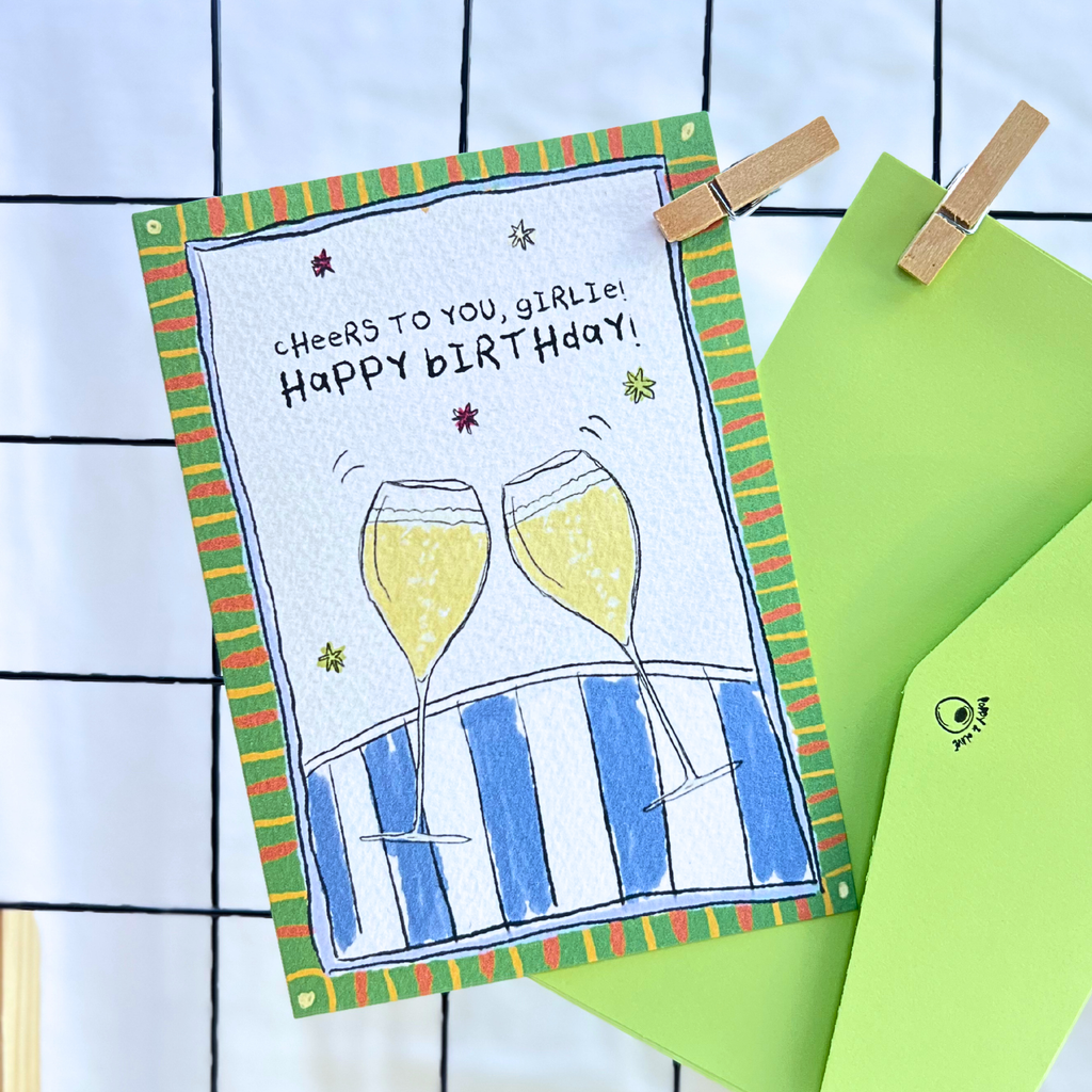 champagne birthday card