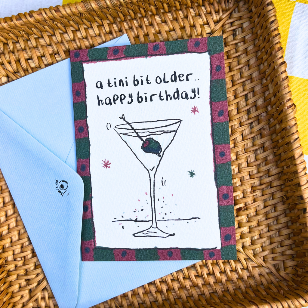 martini birthday card