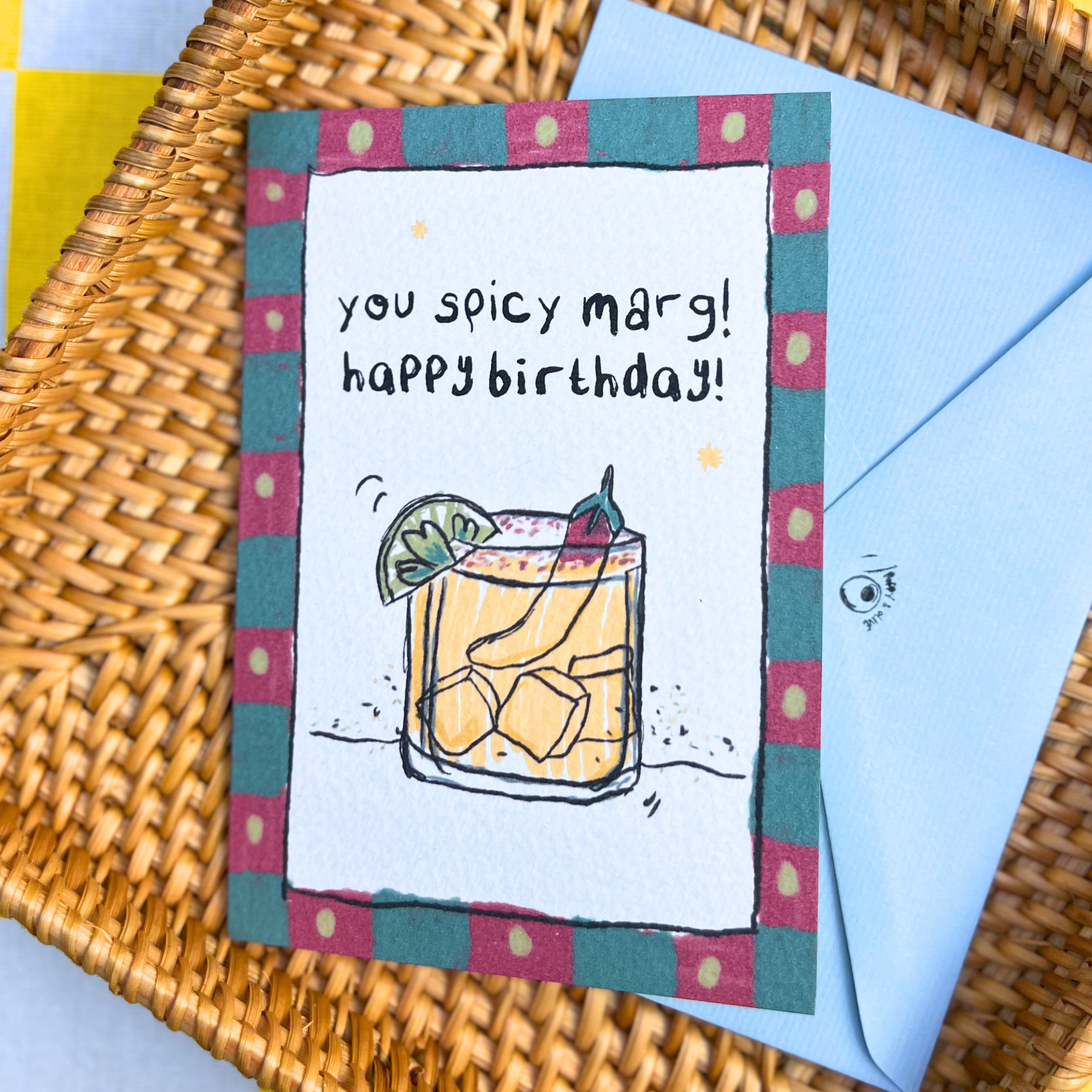 spicy margarita birthday card