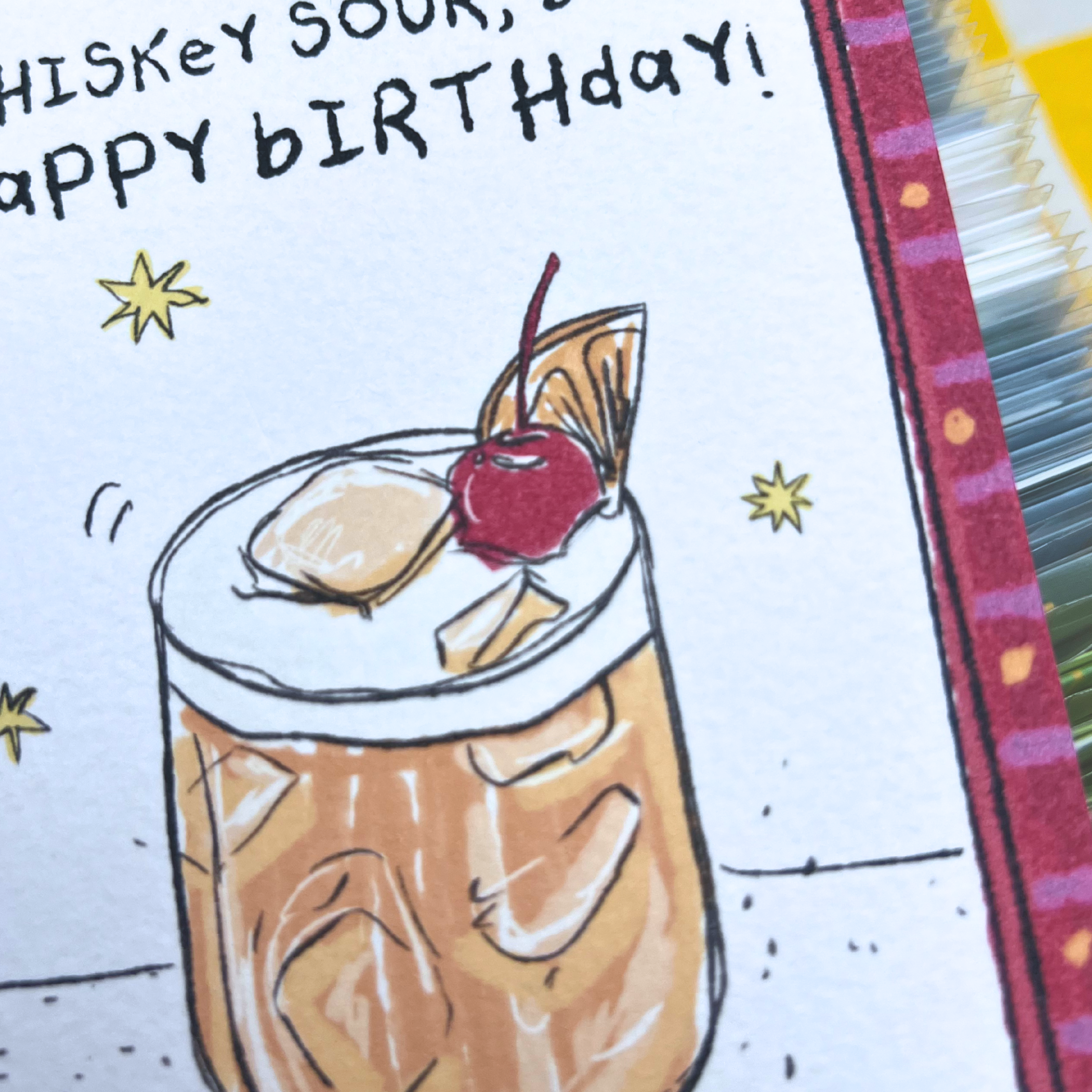 whiskey sour birthday card